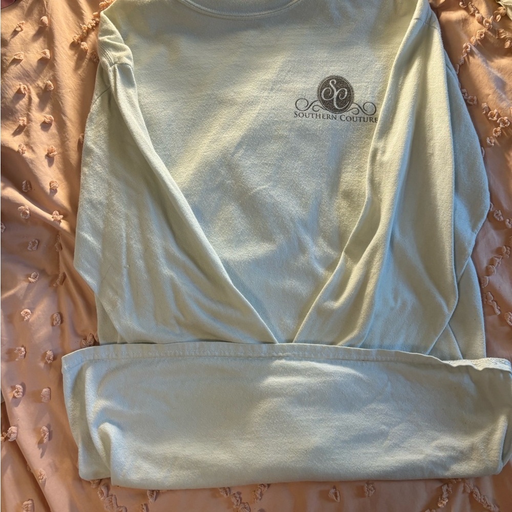 $10• Southern Couture mint long sleeve tee shirt